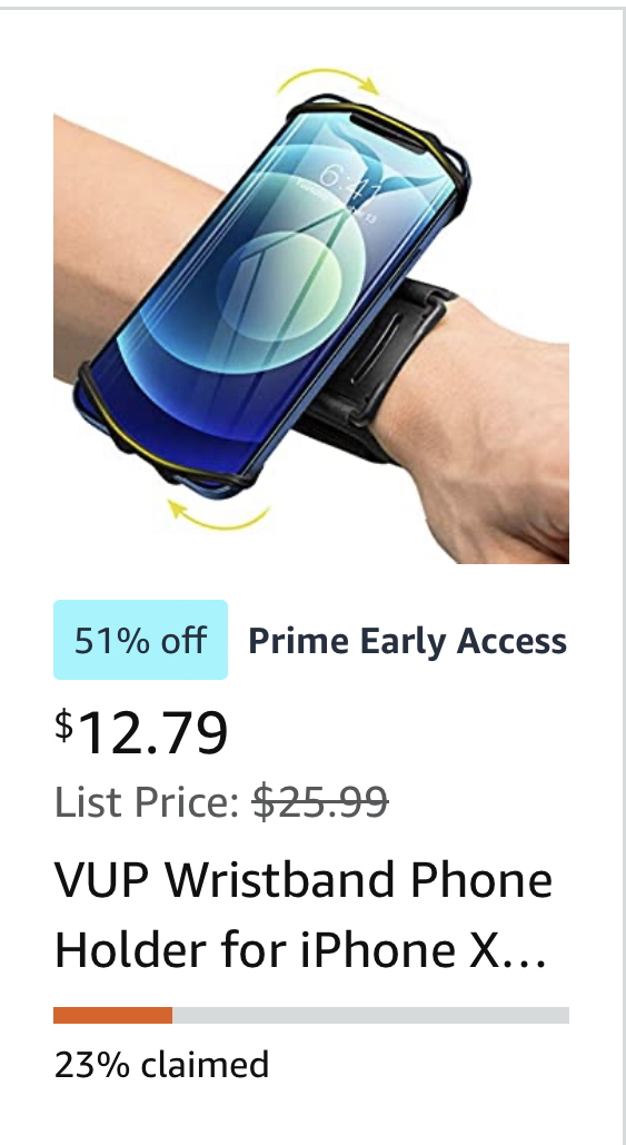 Amazon Prime Early Access Deal on VUP Wristband Phone Holder